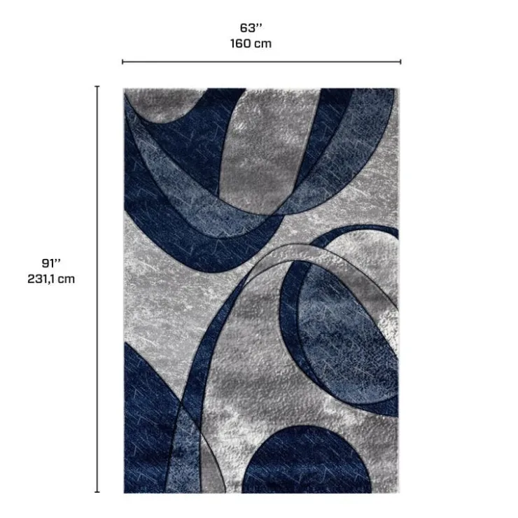 5 x 8 ft Rug Grey/Blue Discount