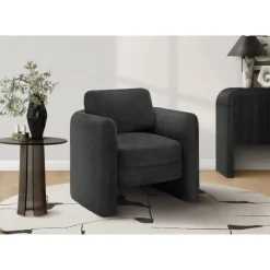 Monarch Accent Chair in Fabric BLACK Hot