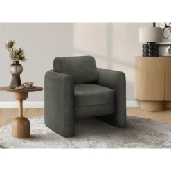 Monarch Accent Chair in Fabric DARK GREY Sale