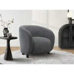 Monarch Accent Chair in Fabric DARK GREY Sale