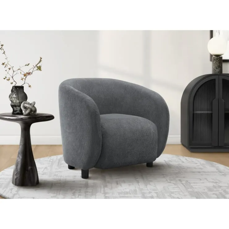 Monarch Accent Chair in Fabric DARK GREY Sale