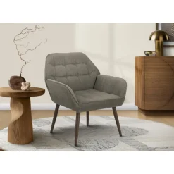 Monarch Accent Chair in Light Fabric BROWN Discount