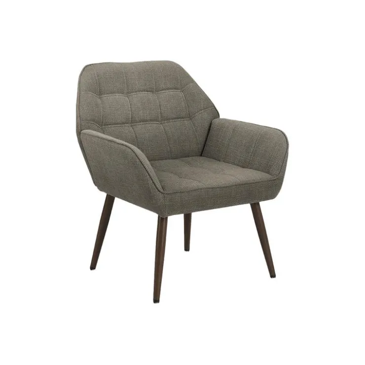 Monarch Accent Chair in Light Fabric BROWN Discount