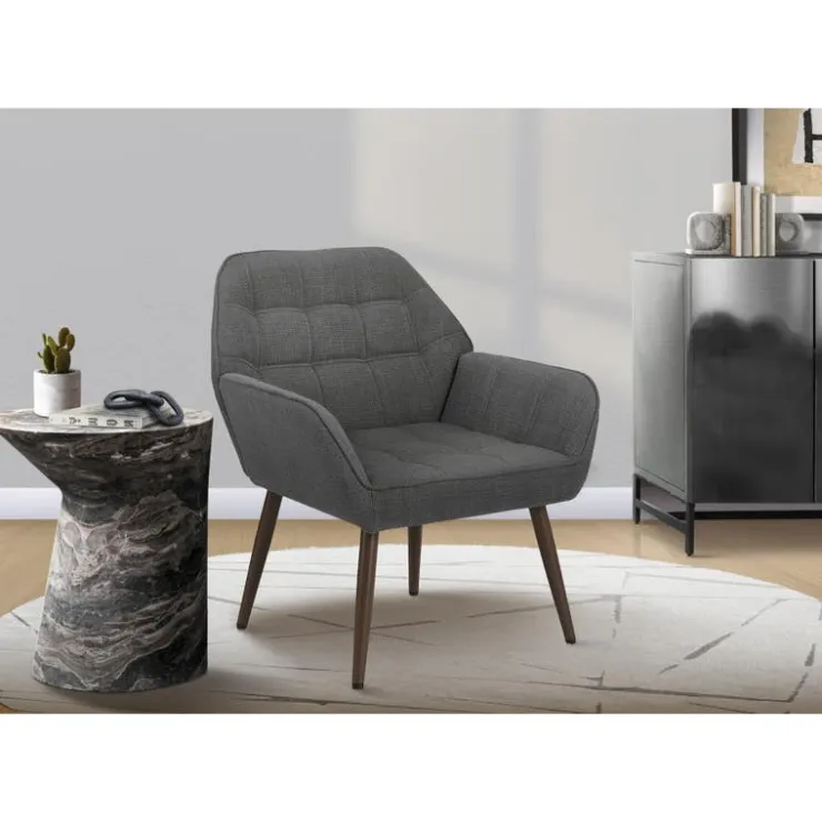 Monarch Accent Chair in Fabric LIGHT GREY Sale