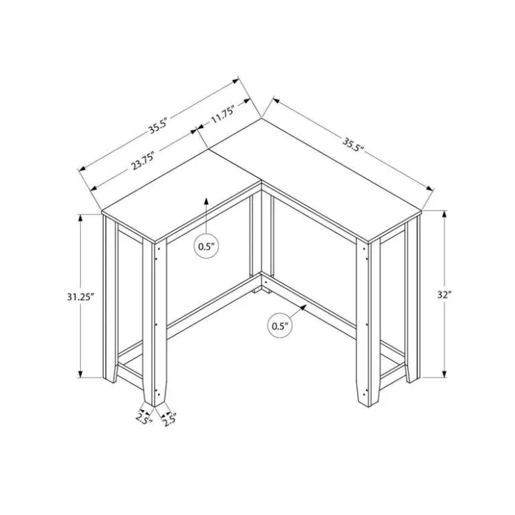 Monarch Accent table - 36" / corner console - White Best