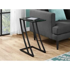 Monarch Accent table - metal with tempered glass - Black Best