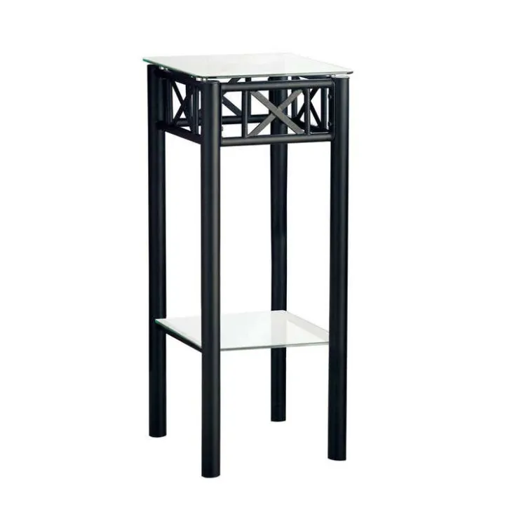 Monarch Accent table - metal with tempered glass - Black Best