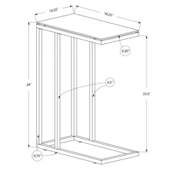 Monarch Accent table - metal / tempered glass - Black Discount