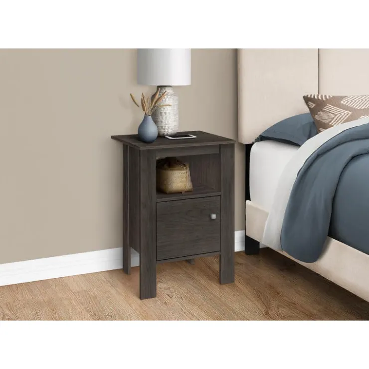 Monarch Accent table - brown night stand with storage - Oak Discount