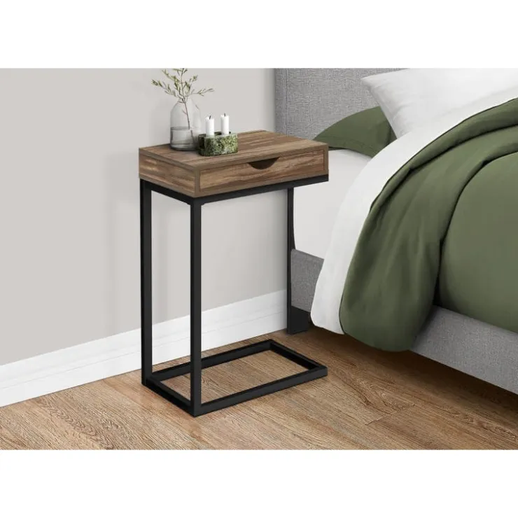 Monarch Accent table - reclaimed-look / black metal - Brown Best