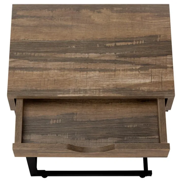 Monarch Accent table - reclaimed-look / black metal - Brown Best