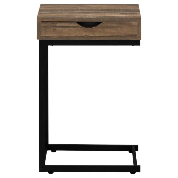 Monarch Accent table - reclaimed-look / black metal - Brown Best