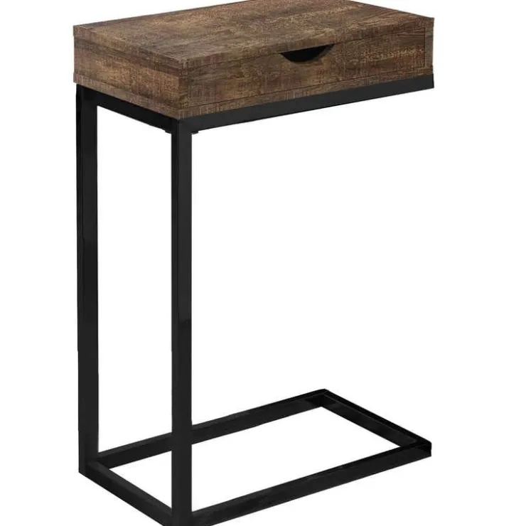 Monarch Accent table - reclaimed wood-look / black / drawer - Brown