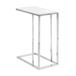 Monarch Accent table - metal with frosted tempered glass - Chrome Hot