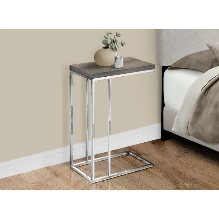 Monarch Accent table - with chrome metal - Dark Taupe Online