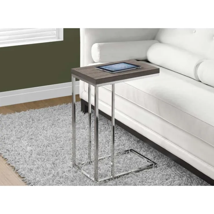 Monarch Accent table - with chrome metal - Dark Taupe Online