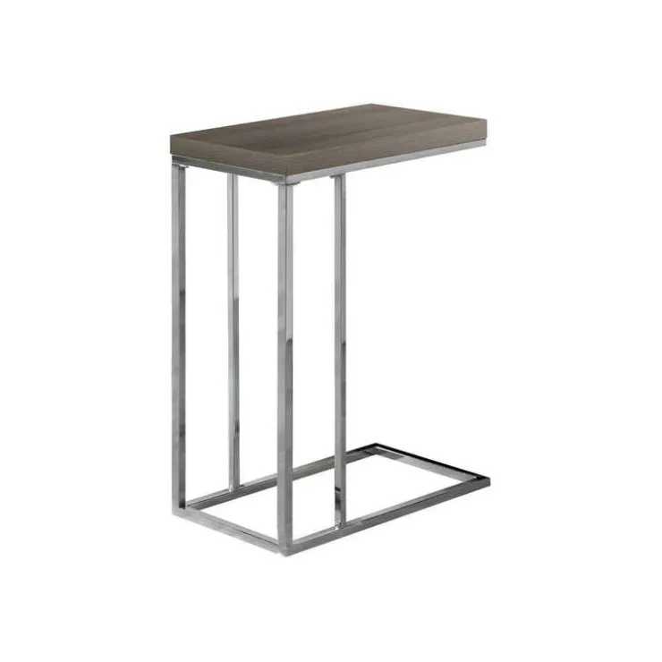 Monarch Accent table - with chrome metal - Dark Taupe Online