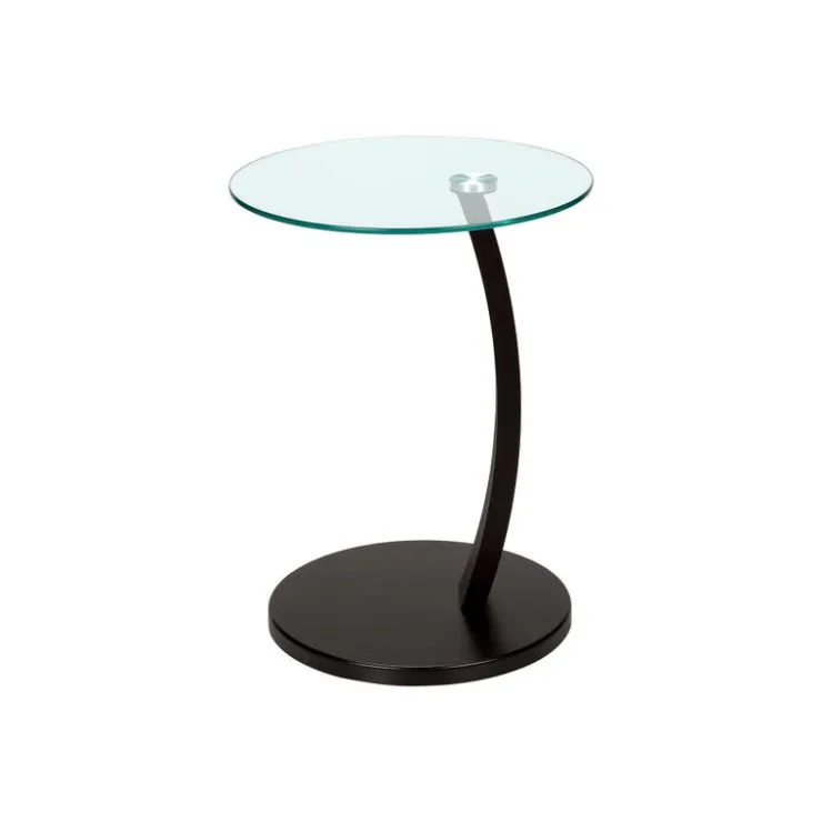 Monarch Accent table - bentwood with tempered glass - Espresso Best