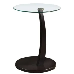Monarch Accent table - bentwood with tempered glass - Espresso Best