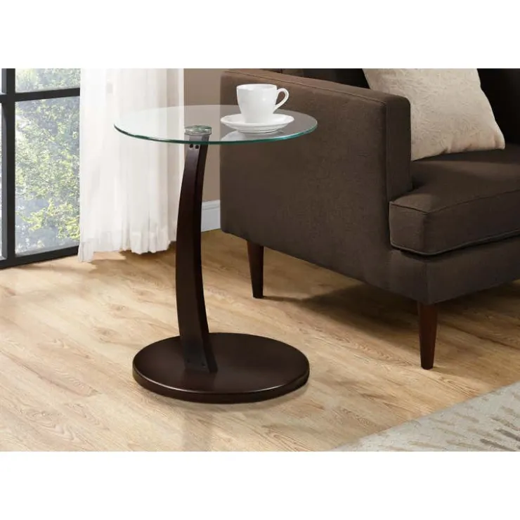 Monarch Accent table - bentwood with tempered glass - Espresso Best