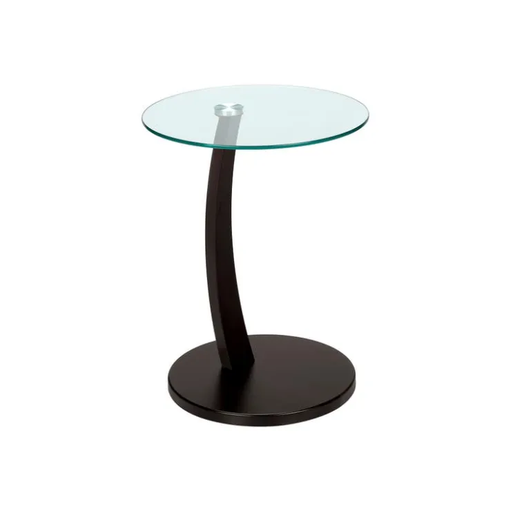Monarch Accent table - bentwood with tempered glass - Espresso Best