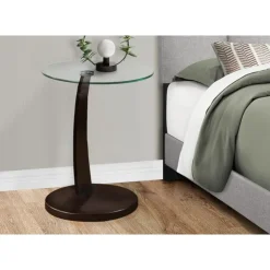 Monarch Accent table - bentwood with tempered glass - Espresso Best