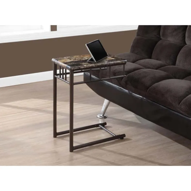 Monarch Accent table - marble / bronze metal - Espresso