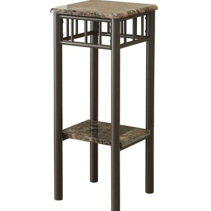 Monarch Accent table - marble / bronze metal - Espresso Best