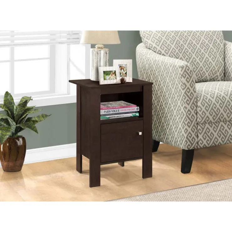 Monarch Accent table - night stand with storage - Espresso Outlet