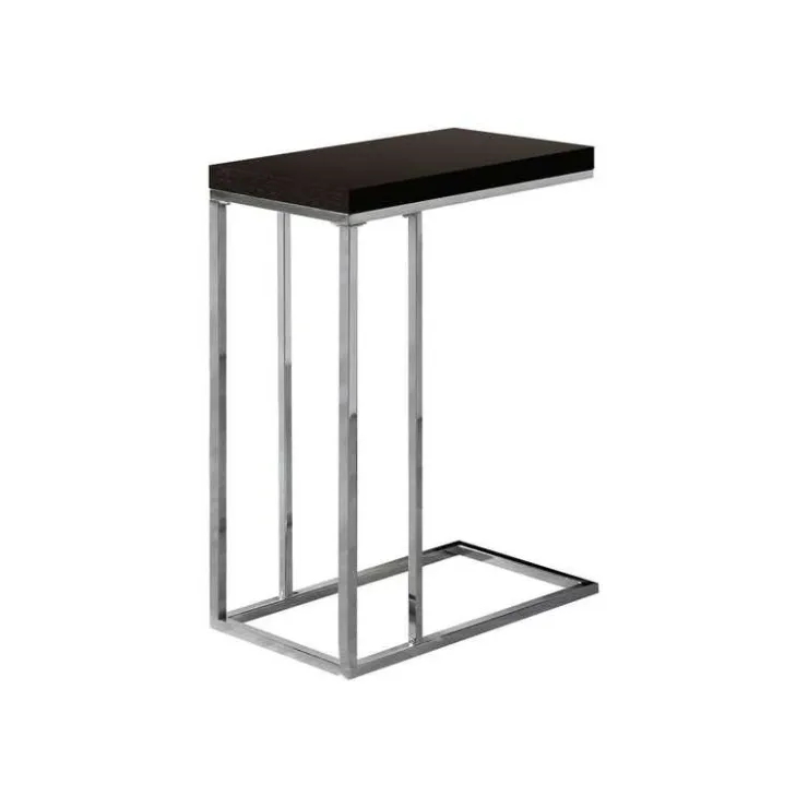 Monarch Accent table - with chrome metal - Espresso Discount