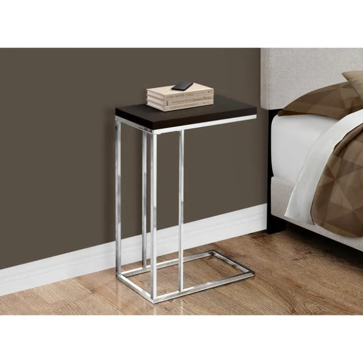 Monarch Accent table - with chrome metal - Espresso Discount