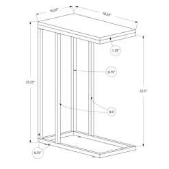 Monarch Accent table - glossy with chrome metal - White Clearance