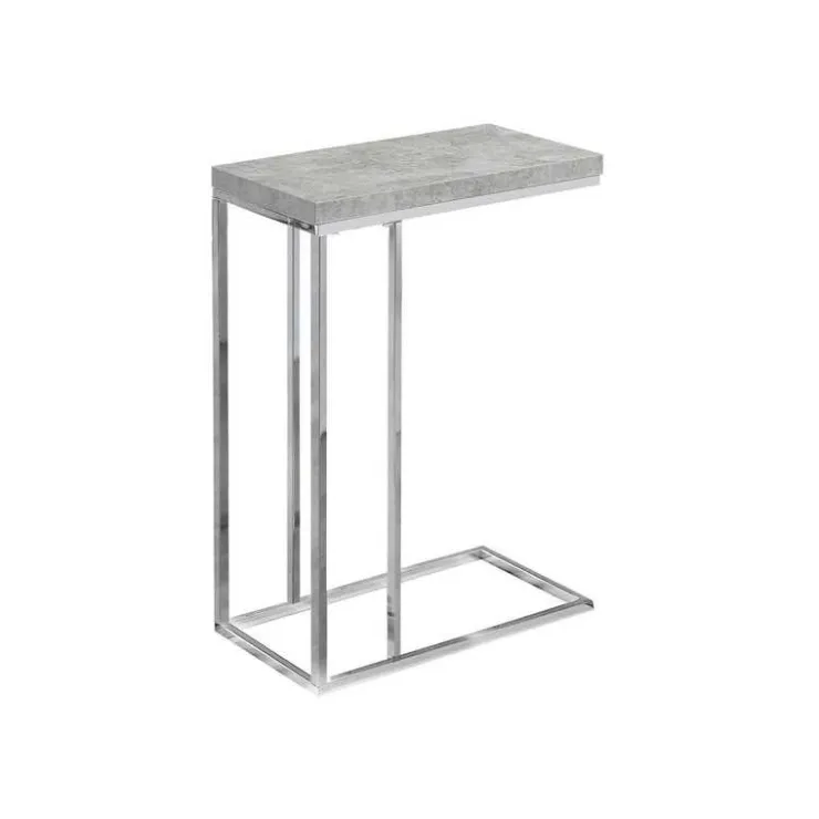 Monarch Accent table - cement with chrome metal - Grey Online