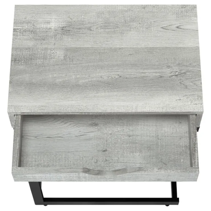 Monarch Accent table - reclaimed wood-look / black / drawer - Grey New