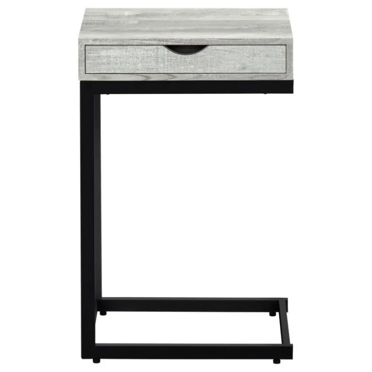 Monarch Accent table - reclaimed wood-look / black / drawer - Grey New