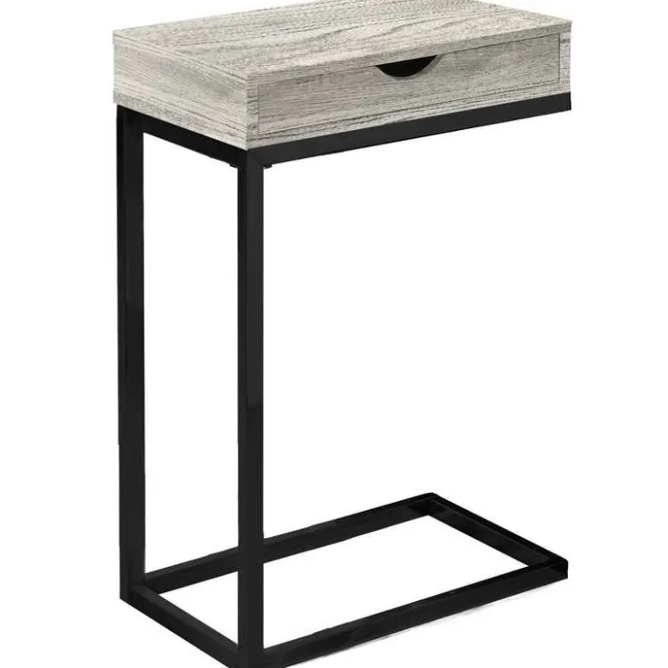 Monarch Accent table - reclaimed wood-look / black / drawer - Grey New
