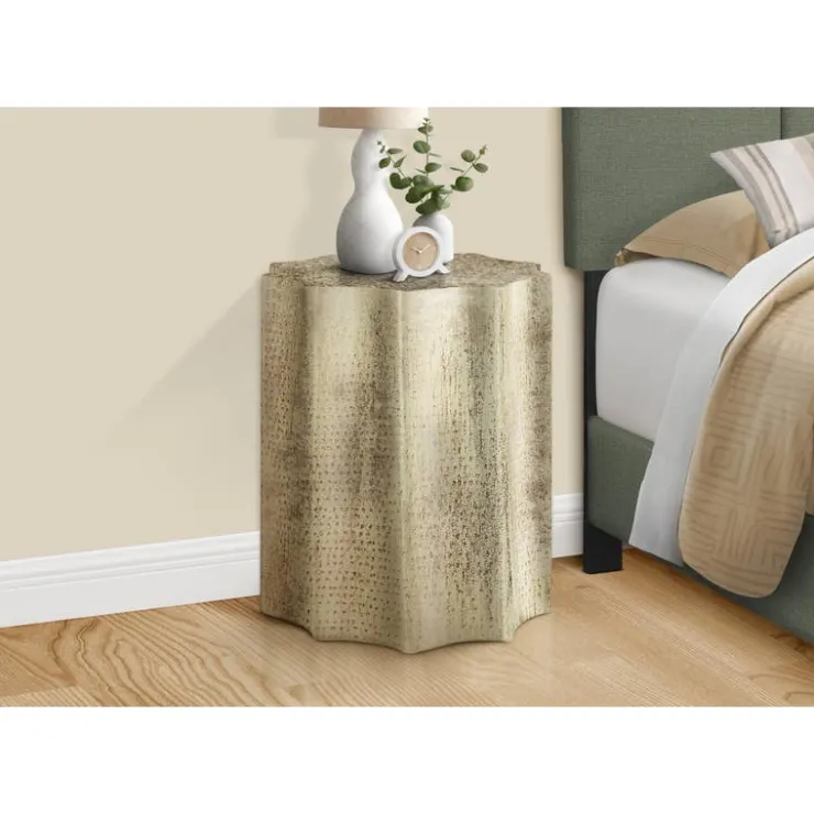 Monarch Accent table - 22"h / antique iron metal end table - Gold Clearance