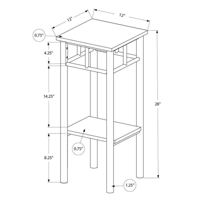 Monarch Accent table - 28"h / / metal - Black Outlet