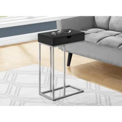 Monarch Accent table - 25"h / / silver metal - Black New