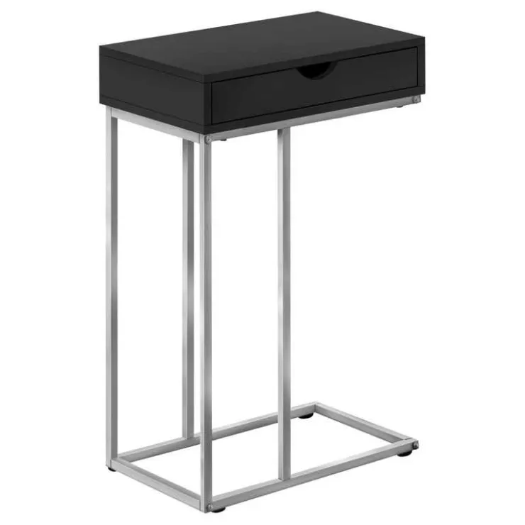 Monarch Accent table - 25"h / / silver metal - Black New