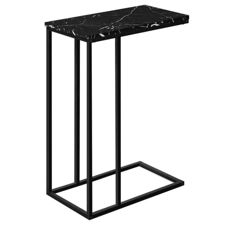 Monarch Accent table - 25"h / marble / metal - Black