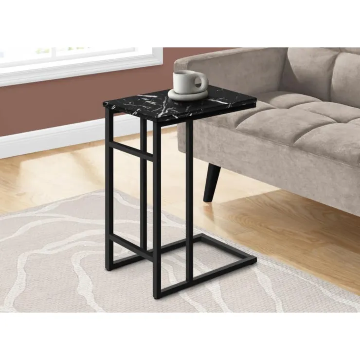 Monarch Accent table - 24"h / marble / metal - Black Online