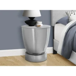 Monarch Accent table - 22"h / iron metal drum end - Chrome Hot