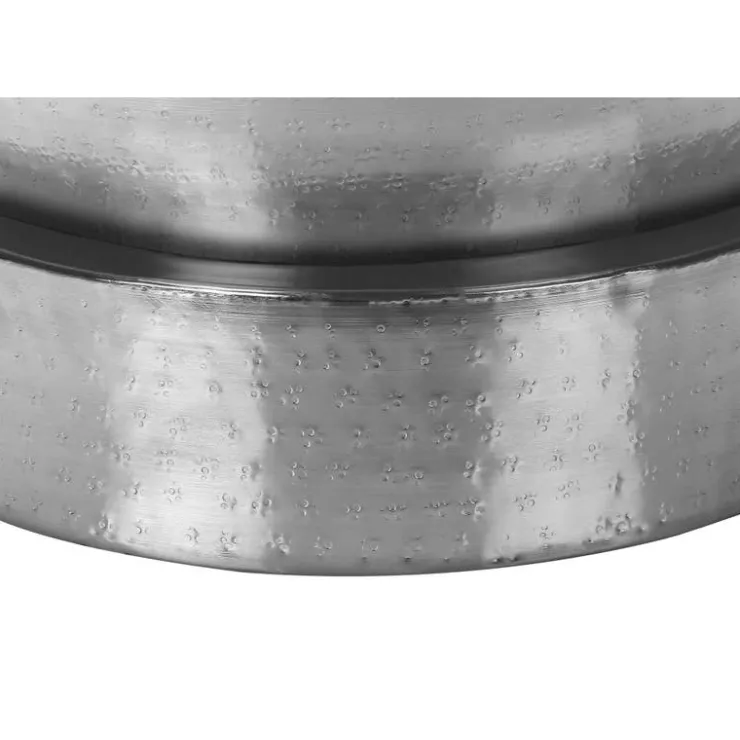 Monarch Accent table - 22"h / iron metal drum end - Chrome Hot
