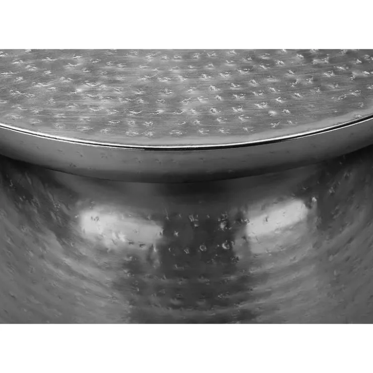 Monarch Accent table - 22"h / iron metal drum end - Chrome Hot