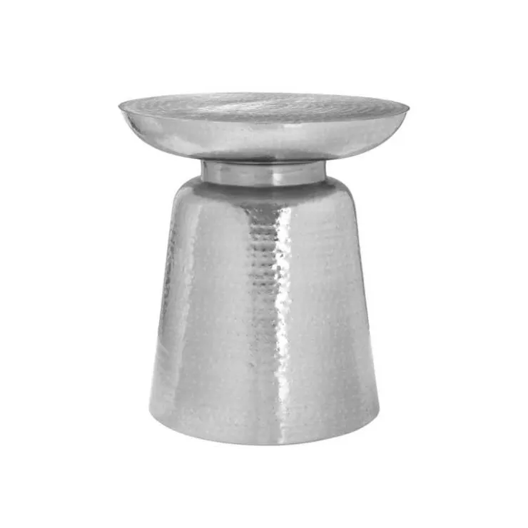 Monarch Accent table - 22"h / iron metal drum end - Chrome Hot