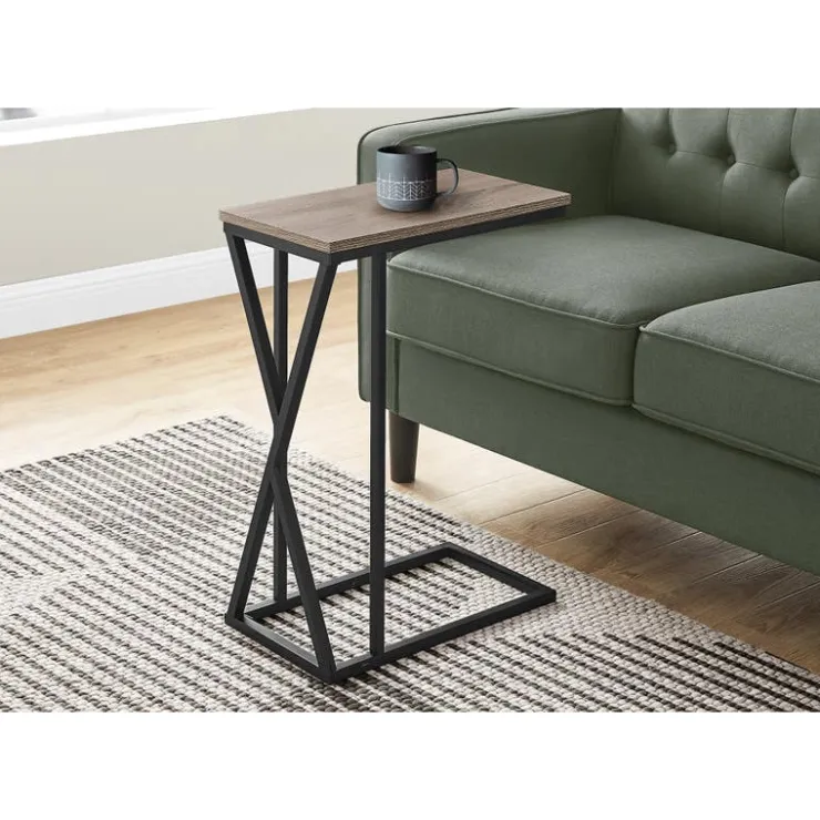 Monarch Accent table - 25"h / / black metal - Dark Taupe Hot