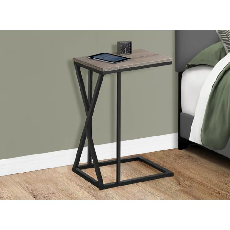 Monarch Accent table - 25"h / / black metal - Dark Taupe Hot
