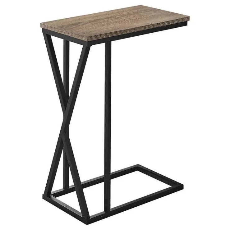 Monarch Accent table - 25"h / / black metal - Dark Taupe Hot
