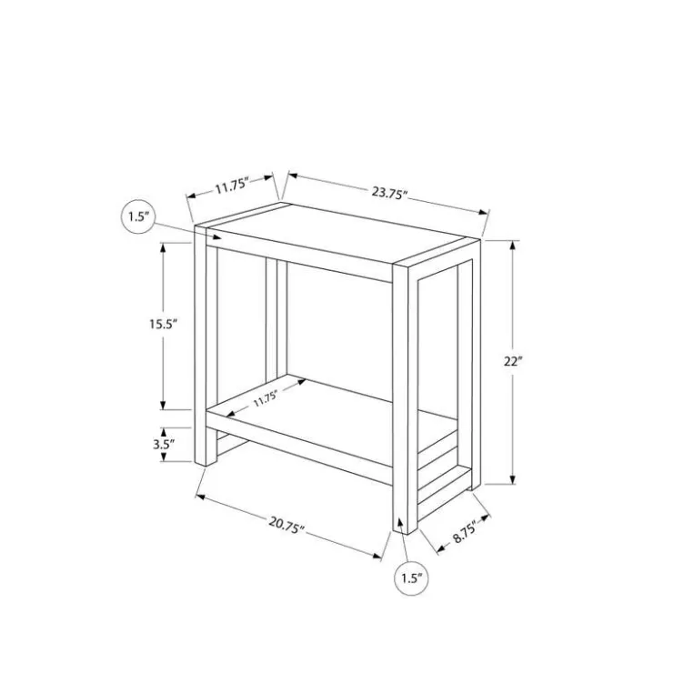 Monarch Accent table - 22"h / / black metal - Dark Taupe Outlet